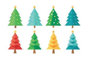 Christmas trees in different colors on a white background vector