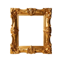 Luxury Golden Frame Isolated on Transparent Background. Perfect for Elegant Banner and Cover Designs png