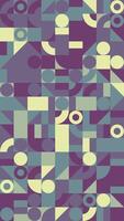 A purple and green geometric pattern with circles and squares vector