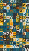 A colorful pattern of letters and numbers vector