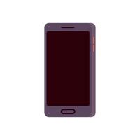 Mobile smart phone with displaying, first smartphone with single-button cell device, cell gadget, cellphone, smartphone flat illustration. vector