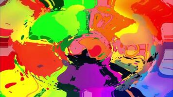 Animated soft paint background. Abstract colorful pattern twist wavy shiny watercolor animation. video