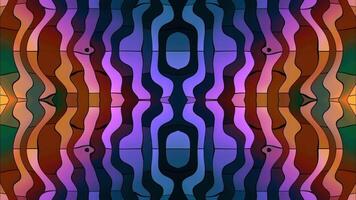 Geometric wavy pattern kaleidoscope smooth gradient color background. mosaic stripes line pattern. video