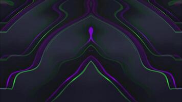 Geometric wavy pattern kaleidoscope smooth color background. flowing liquid. video