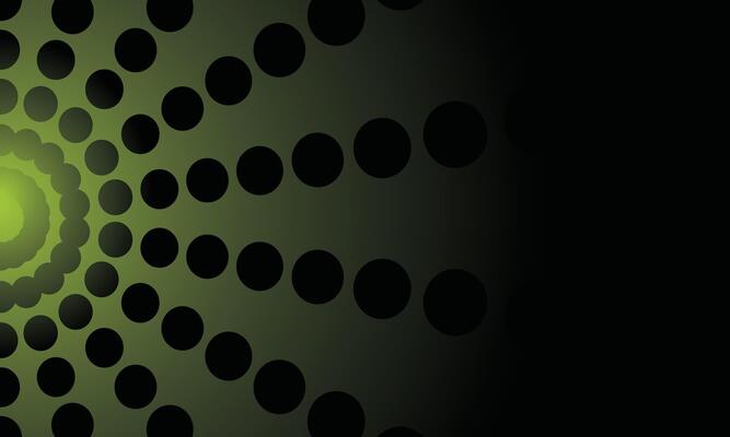Abstract Green and Black Sunburst Dot Pattern