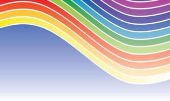 Rainbow wave on gradient blue background vector