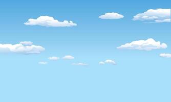 Moving clouds on sunny day with clear blue sky background vector