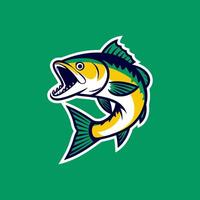 A fish with a yellow and green background vector