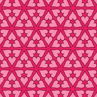 Seamless pattern of hearts arranged in a triangle shape with shades of pink. Suitable for the design of textiles, fabrics, wallpapers, backgrounds, etc. vector