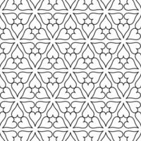 Seamless heart pattern with triangle shapes on white background. Suitable for decoration designs, textiles, wallpapers, backgrounds, etc. vector