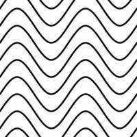 Seamless wavy pattern with curved black lines on a white background. Suitable for graphic design, textiles, prints, wallpapers, backgrounds, etc. vector