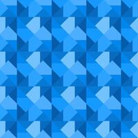 Seamless mosaic pattern consisting of triangular shapes arranged to resemble windmills in shades of blue. Suitable for graphic design, interior decoration, textile, fashion, print, wrapping, etc. vector