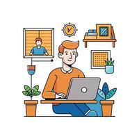 Remote Realities The Art of Working from Anywhere vector