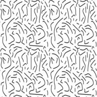 Seamless pattern black curved lines on white background, fluid minimalistic design. vector