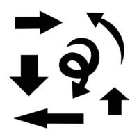 Various arrows pointing in multiple directions with confusion movement. vector