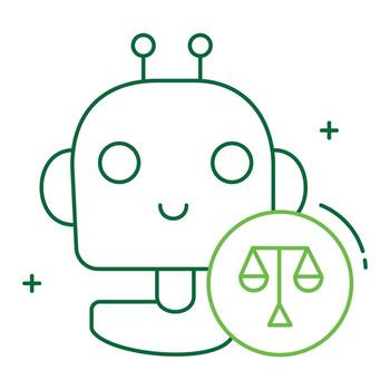 AI Ethics and Robot Responsibility Icon Design, artificial intelligence, robot responsibility, automation ethics, robotics law vector