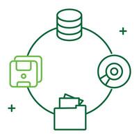 Multiform Data Icon Design, data variety, data formats, structured data, data diversity, information types vector