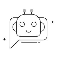 Messaging Bot and AI Assistant Icon Design, virtual assistant, chatbot technology, automated responses vector
