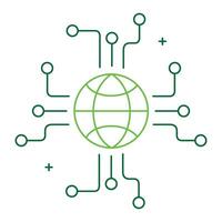 Global Connectivity and Technology Icon Design, technology, worldwide network, digital technology, international communication vector