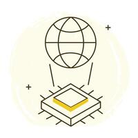 Worldwide Technology and Innovation Icon Design, global communication, technological advancement, network vector