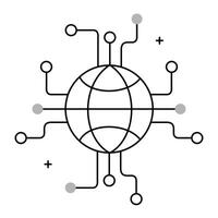 International Network and Technology Icon Design, technology solutions, tech innovation, global systems, international tech vector