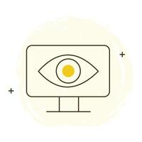 Machine Learning and Computer Vision Icon Design, image recognition, AI vision, neural networks, visual processing vector