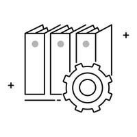 Automated Office Systems Icon Design office automation, digital workflows, office tools, business technology, smart office vector