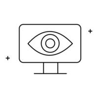 Computer Vision Icon Design with Editable Stroke,image recognition, artificial intelligence, visual processing vector
