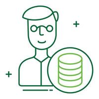 Data Scientist and Predictive Analytics ICon Design, AI, Data Analysis, Predictive Analytics, Algorithms, Data Mining vector