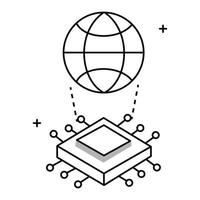 Technology and Global Innovation Icon Design, global networks, digital transformation, technological advancement vector