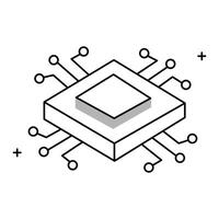 Computer Processor and CPU Icon Design, CPU, microchip, central processing unit, hardware, computing technology vector