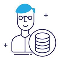 Business Intelligence and Data Scientist ICOn Design, AI, Data Science, Predictive Analytics, Data Visualization, Algorithms vector