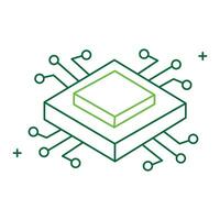 Central Processing Unit and Chip Icon Design, CPU, computer chip, processor, hardware, computing technology, microchip vector