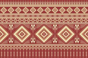 Red and yellow Tribal vintage abstract geometric Ethnic pattern. vector