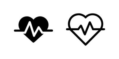 Heart beat icon set featuring heartbeat, heart, and cardiogram symbols. Flat icons for medical apps and websites, with illustrations on a white background vector