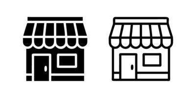 Set of store icon line design. Store illustration on white background vector