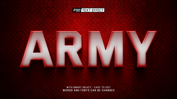 army 3d text effect psd