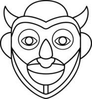 Mystical Mask Icons Minimalist Design vector
