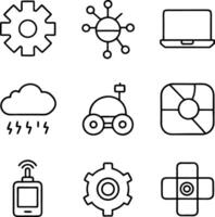 Streamlined Tech Logo Line Art Pack vector