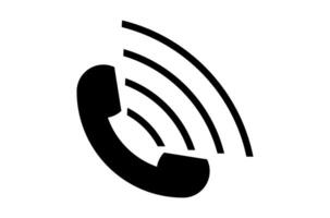 Old phone or telephone calling, icon design Black color without background vector