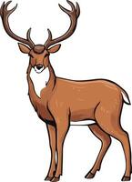 a black and white drawing of a deer vector
