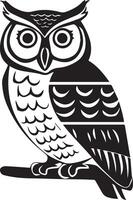 an owl is sitting on a branch with a white background vector
