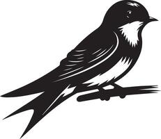 a black and white illustration of a swallow vector