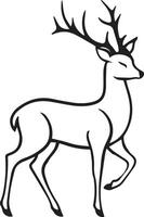 a black and white drawing of a deer vector