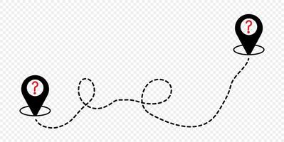 Dashed line arrow route path . vector