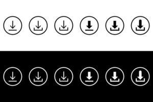 Download the arrow icon push button. Downloading button. vector