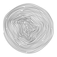 Organic shape of annual wood tree line ring. Circle with wood texture. Relief wave contour surface. vector