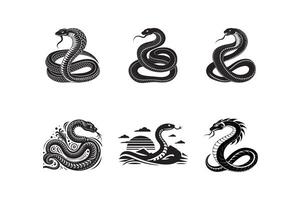 set of Snake Gaze, Silent Power Unleashed vector