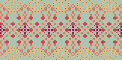 Asian style pixel art retro textile pattern with a modern twist suitable for cultural design. vector