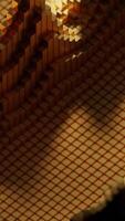 3D wave vibrations on square field. Design. Rising waves of vibrations on square 3d field. Wave oscillations with squares on surface video
